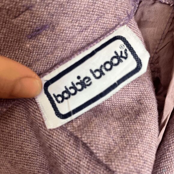 Vintage Lavender Wool-Blend High-Rise Pants V-Waist Front, Wide Leg (Fits 8–10) - Picture 6 of 14